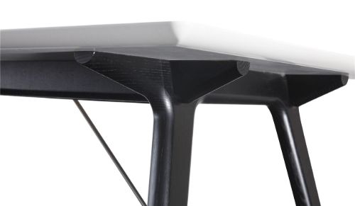 Andersen Furniture Spisebord T7 Med Udtræk 95x220x74 cm - Hvid Laminat/Sort Stel