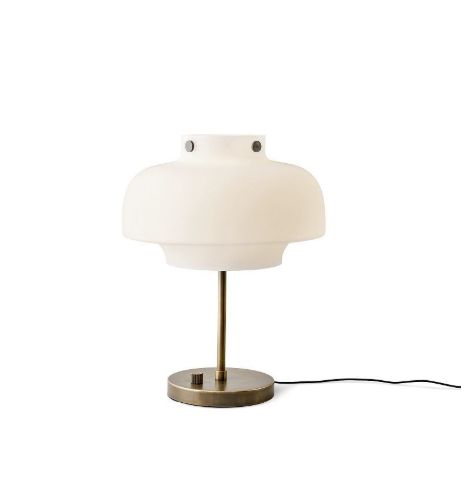&Tradition Copenhagen SC13 Bordlampe H: 42 cm - Opal Glass/Bronzed Brass