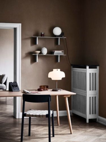 &Tradition Copenhagen SC13 Bordlampe H: 42 cm - Opal Glass/Bronzed Brass