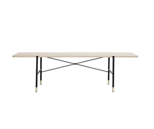 Andersen Furniture C6 Sofabord 50x140 cm - Hvidpigmenteret Eg/Sort Stel