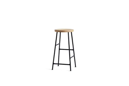 HAY Cornet Bar Stool Low H: 65 cm - Soft Black/Oak Oiled