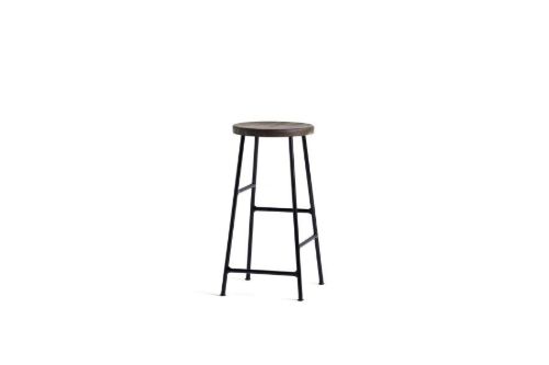 HAY Cornet bar stool Low H: 65 cm - Soft black/Smoked solid oak 