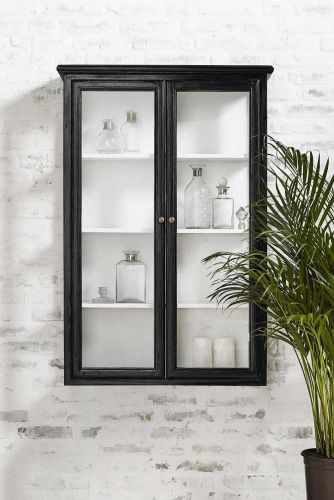 Nordal Klassisk Vægskab H: 120 cm - Glas/Mangotræ