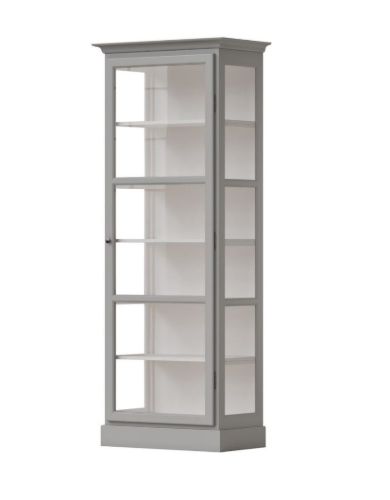 Lindebjerg Design Classic V1 Vitrineskab Højrehængt Dør 70x210 cm - Grey