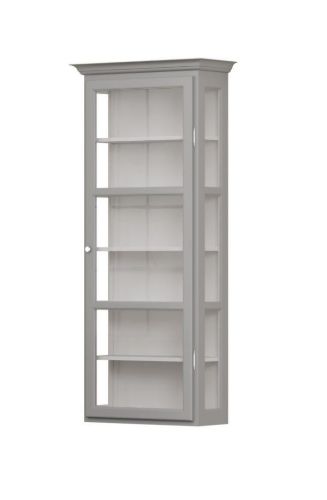 Lindebjerg Design Classic V4 Vitrineskab Højrehængt Dør 70x170 cm - Grey