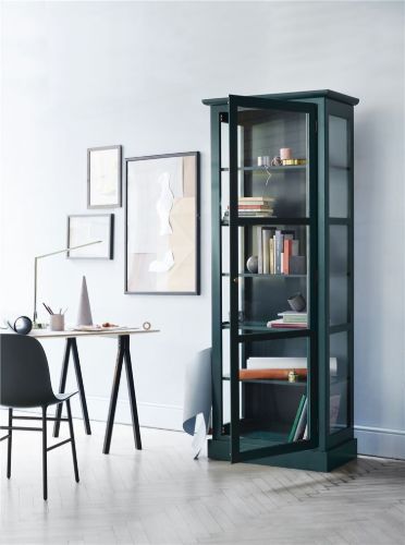 Lindebjerg Design Color N1 Vitrineskab Højrehængt Dør 70x210 cm - Green