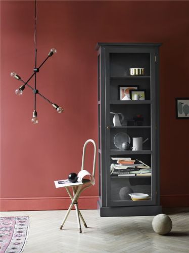 Lindebjerg Design Color N1 Vitrineskab Højrehængt Dør 70x210 cm - Anthracite