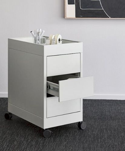 HAY New Order Trolley/B3 Drawer And Tray Top incl. Lock 34x68cm - Light Grey