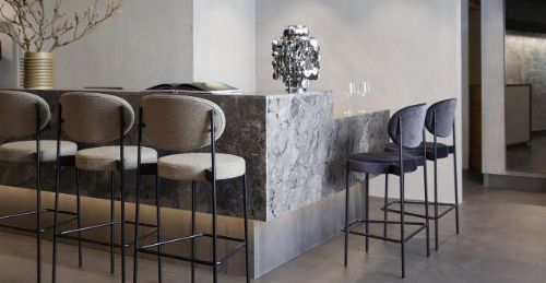 Verpan Series 430 Bar Stool High 75 - Light Grey/Hallingdal 65