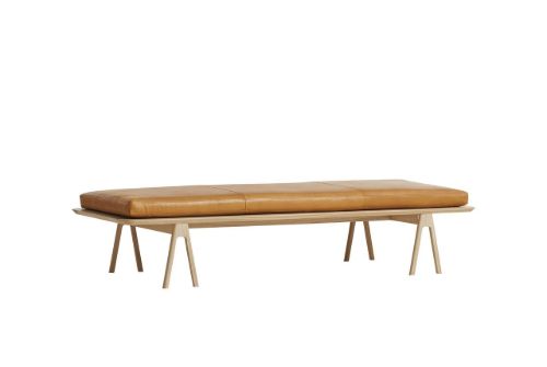 WOUD Level Daybed L: 190 cm - Eg/Cognac Læder