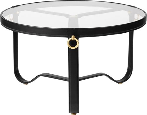 GUBI Adnet Coffee Table Ø: 70 cm - Black leather 