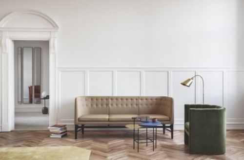 &Tradition AJ5 Mayor 3 Pers. Sofa L: 200cm - Brun/Sortlakeret Eg (Hallingdal 224)