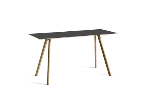HAY CPH 30 Table 200x80x105 cm - Lacquered Solid Oak/Black Linoleum