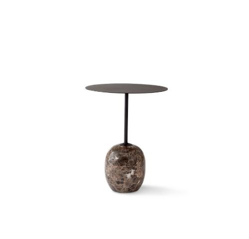 &Tradition Lato Coffee Table LN8 Ø: 40 cm - Black Steel/Emparador Marble