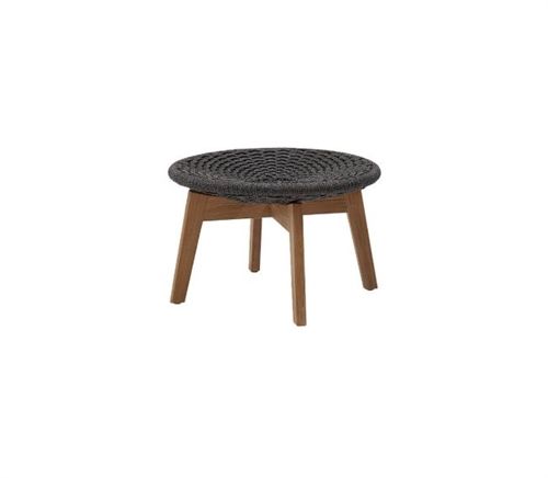 Cane-line Outdoor Peacock Fodskammel / Sidebord - Teak / Dark Grey