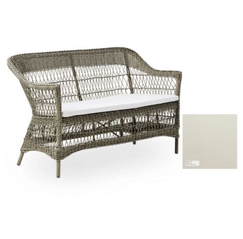 Sika-Design Charlot Exterior 2 Pers. Sofa L: 134 cm - Antique Grey/B45 Tempotest White 