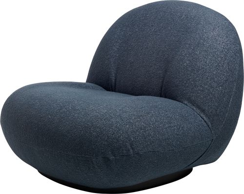 GUBI Pacha Lounge Chair - Soft Black Semi Matt/Harp 102