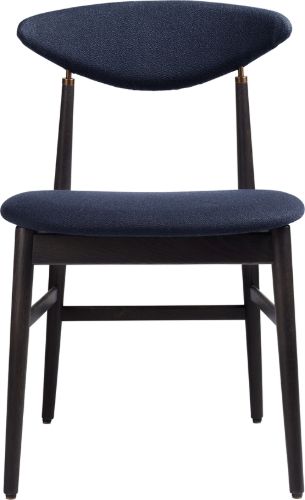GUBI Gent Dinning Chair 46 cm- Black Stained Oak Matt/ Antique Brass / Kvadrat Vidar 554