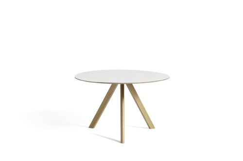 HAY CPH 20 Round Table Ø: 120 cm - Lacquered Solid Oak/Off White Linoleum