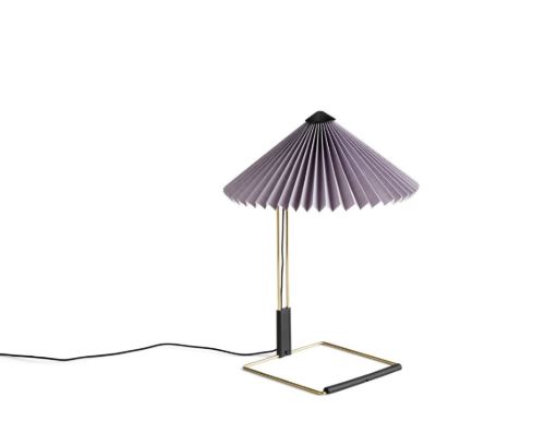 HAY Matin Table Lamp Small H: 38 cm - Lavender / Brass