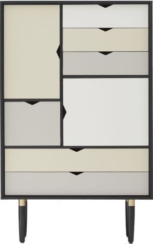 Andersen Furniture S5 Opbevaringsmøbel 83x132 cm - Sort/Farvede fronter 
