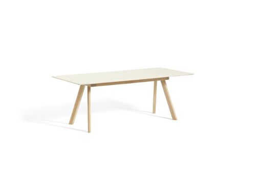 HAY CPH 30 Extendable Table 200/400x90x74 cm - Lacquered Solid Oak/Off White Linoleum