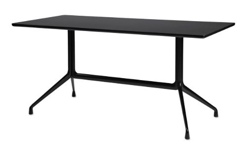 HAY AAT10 Table 180x90x74 cm - Black Powder Coated Aluminium/Black Linoleum