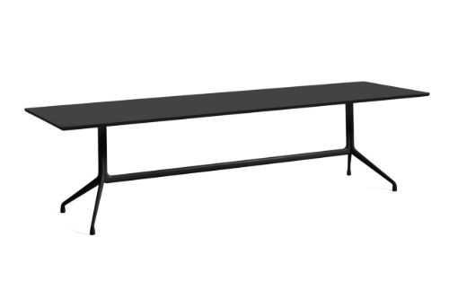 HAY AAT10 Table 280x90 cm - Black Powder Coated Aluminium/Black Linoleum