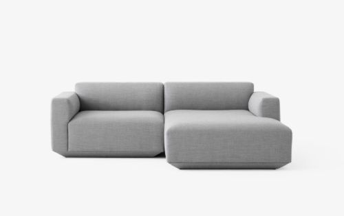 &Tradition Develius 2 Pers. Sofa m. Chaiselong L: 220 cm - Ruskin Zirconium (confguration B)