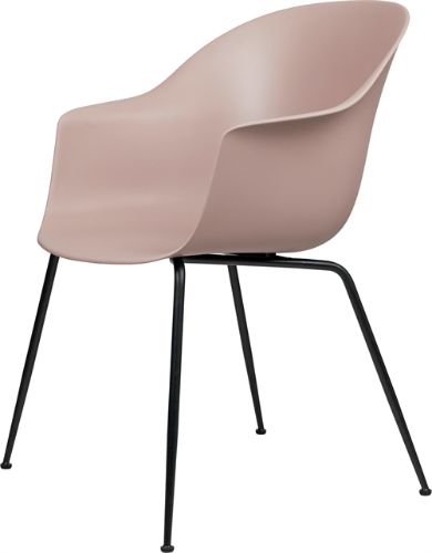 GUBI Bat Dining Chair Conic Base 45 cm - Black matt base/Sweet pink
