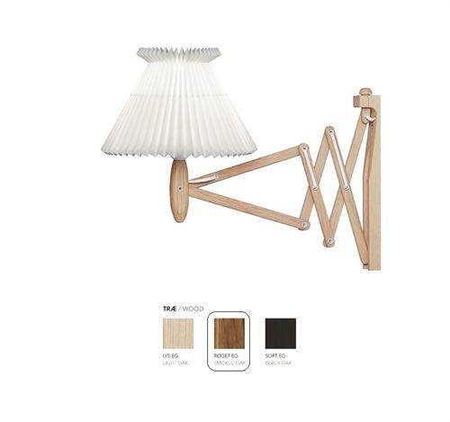 Le Klint 224 6/17 Saxlampe til væg H: 31 cm - Røget eg/Standardskærm