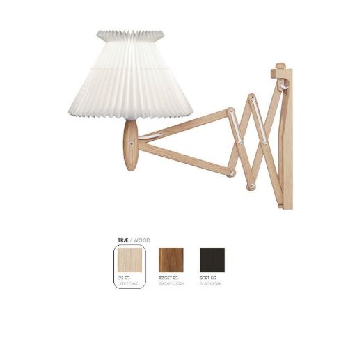 Le Klint 224 6/17 Saxlampe til væg H: 31 cm - Lys eg/Papirskærm