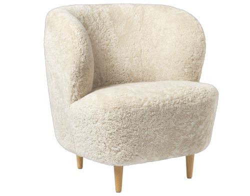 GUBI Stay Lounge Chair Fully Upholstered  - Moonlight/Oak