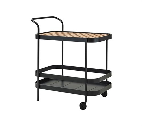 Cane-line Outdoor Roll Barvogn, inkl. teak bordplade - Lava Grey