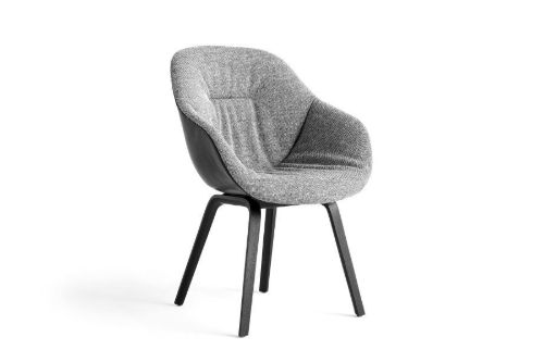 HAY AAC123 Soft Duo About a Chair Spisebordsstol Polstret  - Black Lacquered Oak Veneer/Hallingdal 166/Sense Black