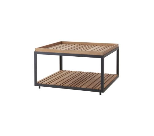 Cane-line Outdoor Level Sofabord Stor 79x79 cm - Lava Grey/Teak 