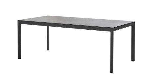 Cane-line Outdoor Drop Spisebord m. Udtræk 200x100 cm - Lava Grey/Fossil Black Keramik