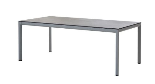 Cane-line Outdoor Drop Spisebord m. Udtræk 200x100 cm - Light Grey/Fossil Black Keramik