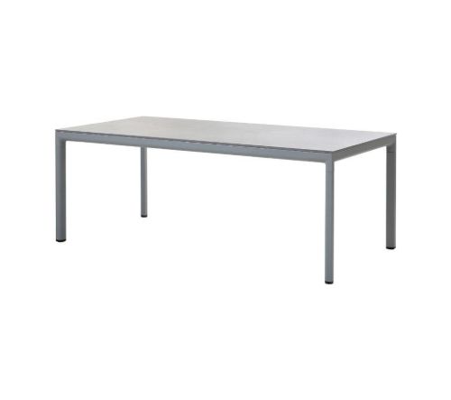 Cane-line Outdoor Drop Spisebord m. Udtræk 200x100 cm - Light Grey/Fossil Black Keramik