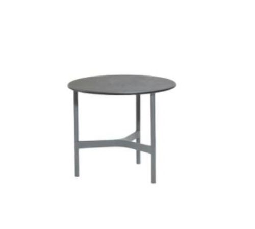 Cane-line Outdoor Twist Sofabord Lille Ø: 45 cm - Light Grey/Fossil Black Keramik