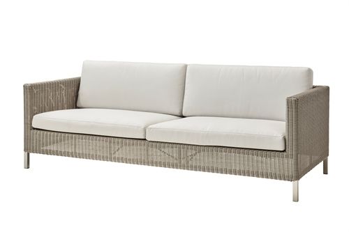 Cane-line Outdoor Connect 3 Pers. Sofa ink. Hynder L: 213 cm - Taupe/Hvid