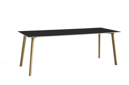 HAY CPH Deux 210 Table 200x75x73 cm - Lacquered Solid Oak/Ink Black Laminate