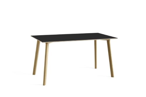 HAY CPH Deux 210 Table 140x75x73 cm - Lacquered Solid Oak/Ink Black Laminate