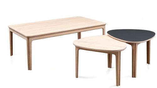 Skovby SM206 Sofabord  65x63 cm - Hvidolieret Eg/Sort Nanolaminat