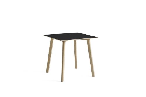 HAY CPH Deux 210 Table 75x75x73 cm - Untreated Solid Beech/Ink Black Laminate