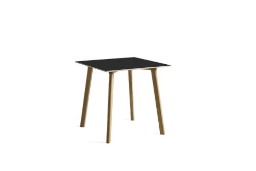HAY CPH Deux 210 Table 75x75x73 cm - Lacquered Solid Oak/Ink Black Laminate