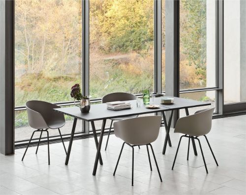 HAY Loop Stand Table 160x77,5 cm - Black/Black Linoleum