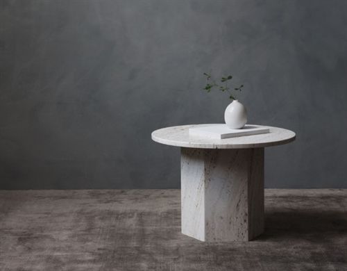 GUBI Epic Coffee Table Ø: 60 cm - White Travertine