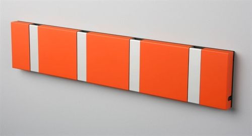 KNAX vandret 4 knagerække L: 39,6cm - Hot Orange/Grå