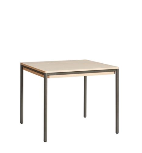 Woud Piezas Dining Table 85x85 cm - White Oak / Grey Metal Legs